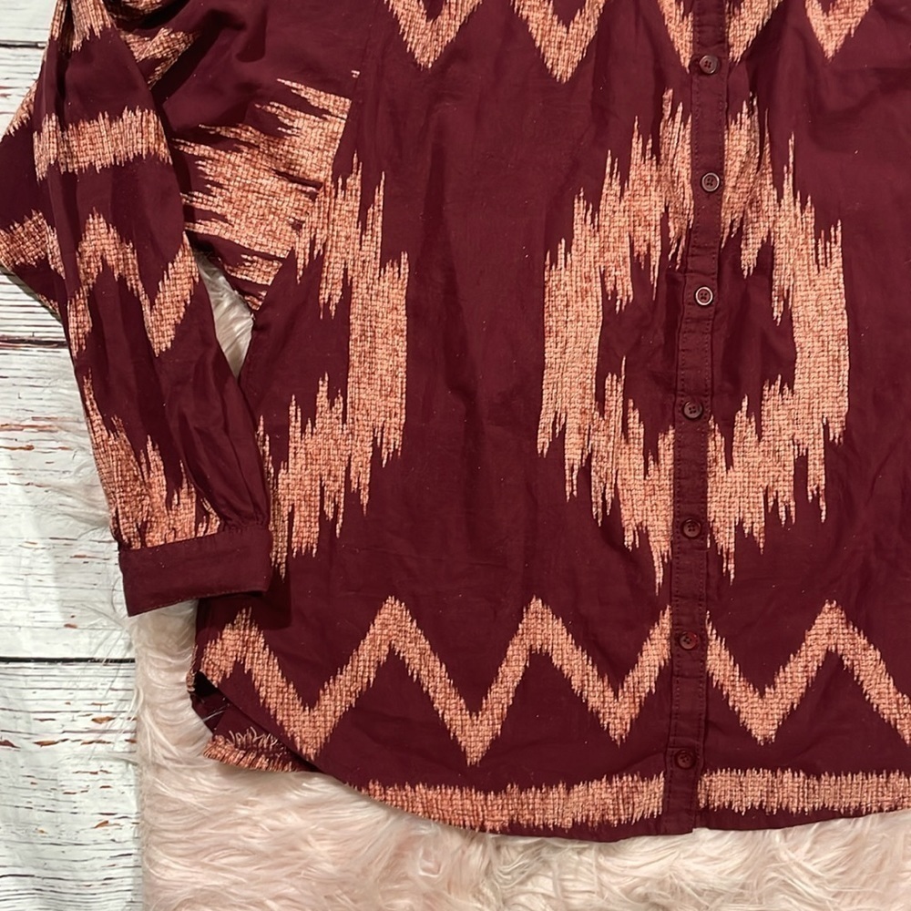 NWT Anthropologie Pilcro The Romy Relaxed Geometric Buttondown Top - Picture 5 of 11